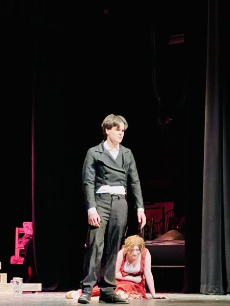 Jean Valjean (Julian Bradford) dedicates his life to taking care of dying Fantines (Emily Ashman) child. This is one of the most heartbreaking scenes of the show, where Jean Valjean vows to find and take care of her daughter, Cosette, for the rest of his life. 