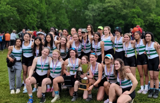 The WJ Crew team poses for a picture following the Metropolitan Championships. The team had many good races at the tournament, such as the Girls winning the Varsity 4. (Courtesy WJ Crew)