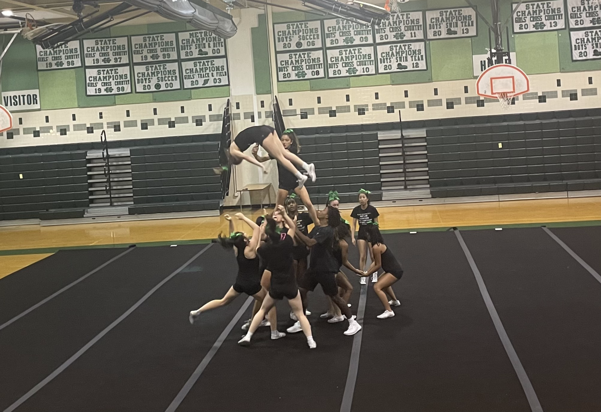 The team completes a breathtaking stunt in a pyramid. The high-risk nature of Cheer is always something for the athletes to keep in mind. "Cheerleading is very, very, hard," head coach Vanessa Barnes said. It's one of the most dangerous sports. A lot of people don't know that because it's overlooked, but it is very difficult. Any minute, someone can be dropped from all the way up in the air. That's probably one of the things I would think people need to know about cheerleading."