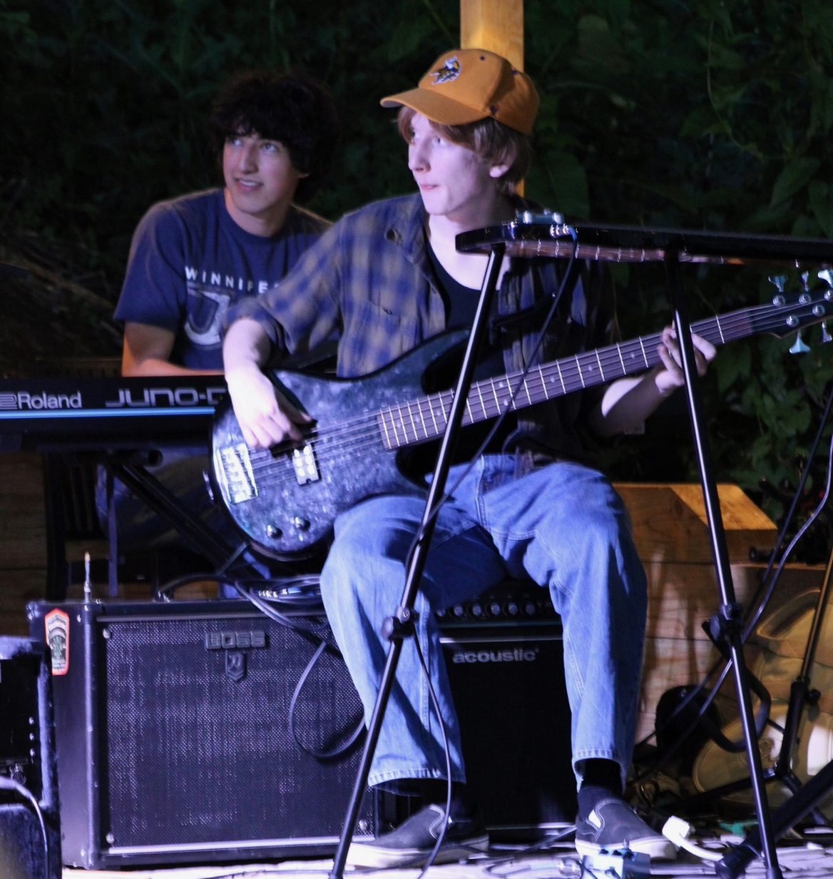 Senior Hal Fischer plays bass for his band The Haze. Fischer is excited to play with The Haze at BabyCat again once the other members return. (Courtesy Sam Deichman Caswell)