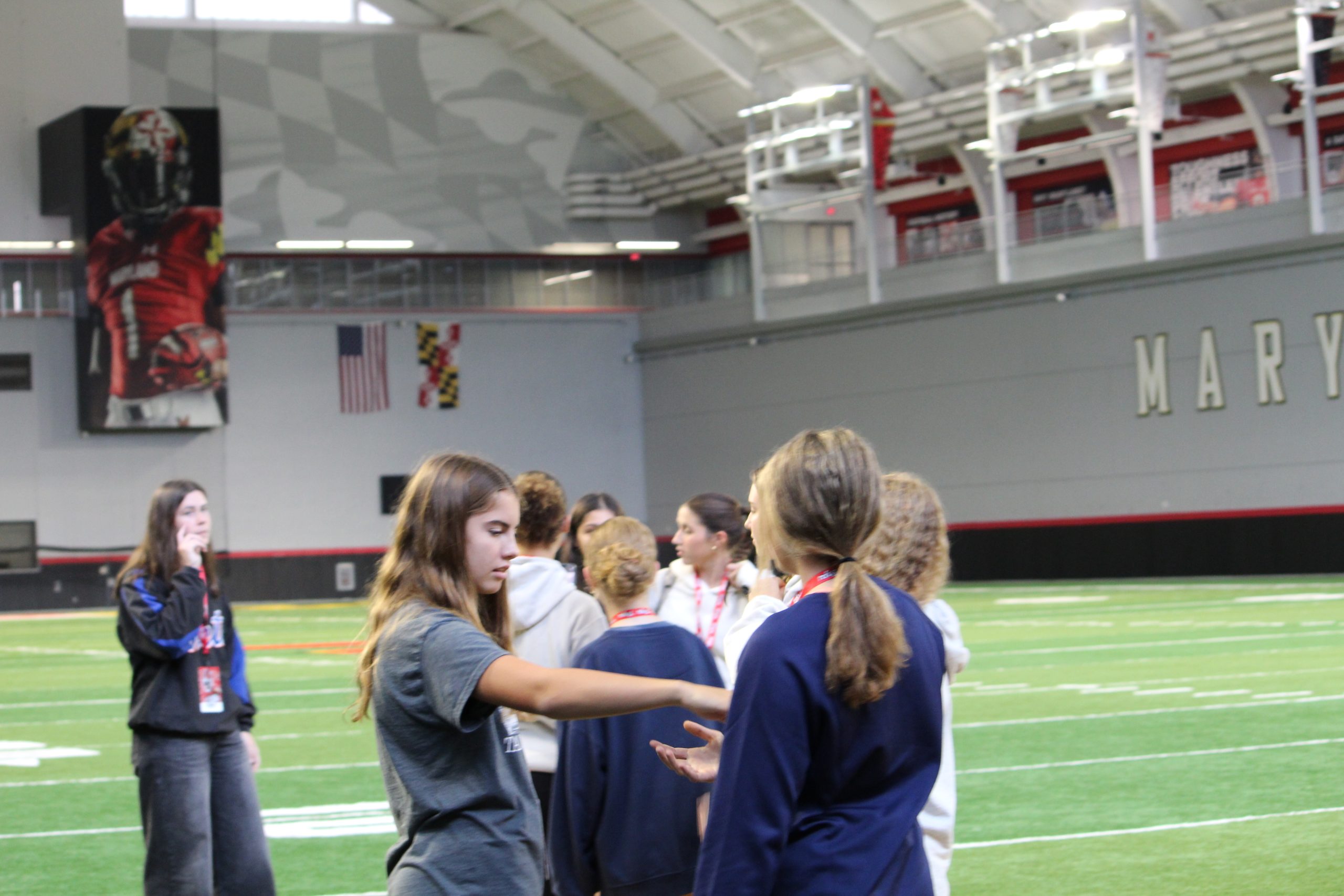 Photo Gallery: Girls' flag football visits UMD