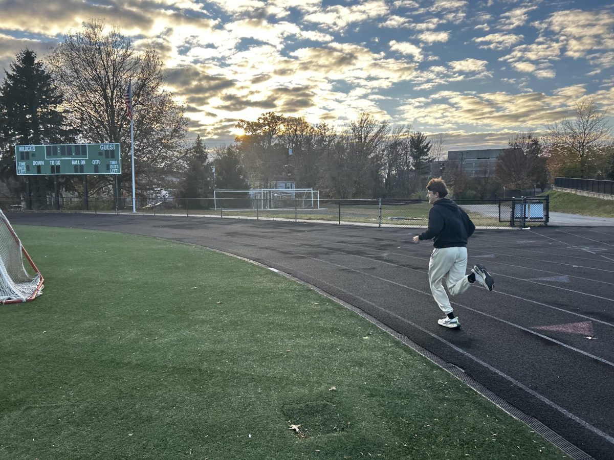 Junior Grant Levins sprints down the track. "I'm here to try out because I love the sport of track and field and I'm working on my 800 [meter] time. Just trying to get better," Levins said.