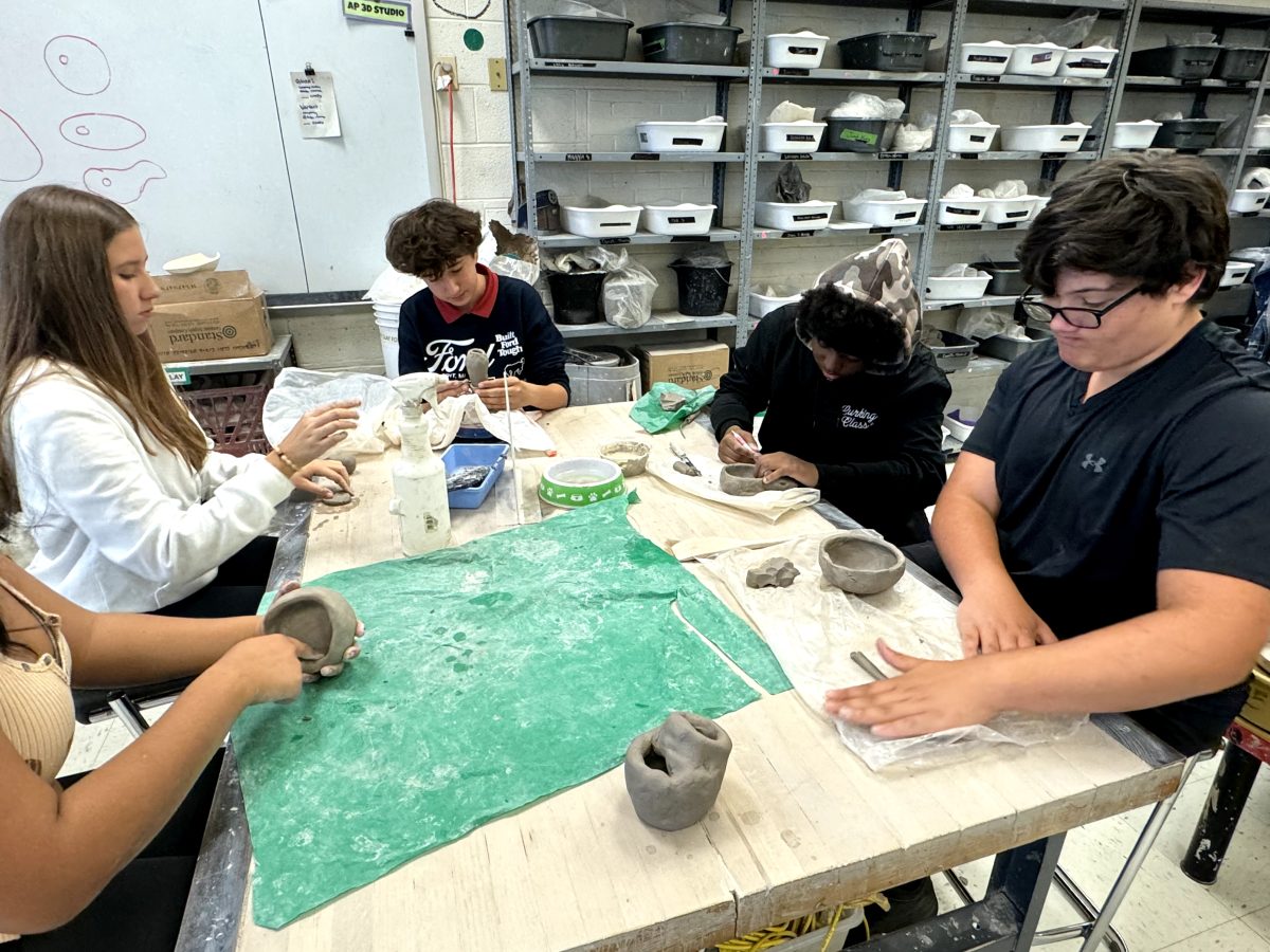 As the students work on their final projects, they are also enjoying the experience. “This class is really fun and I hope my pot turns out good,” freshman Giovana Ruiz said.