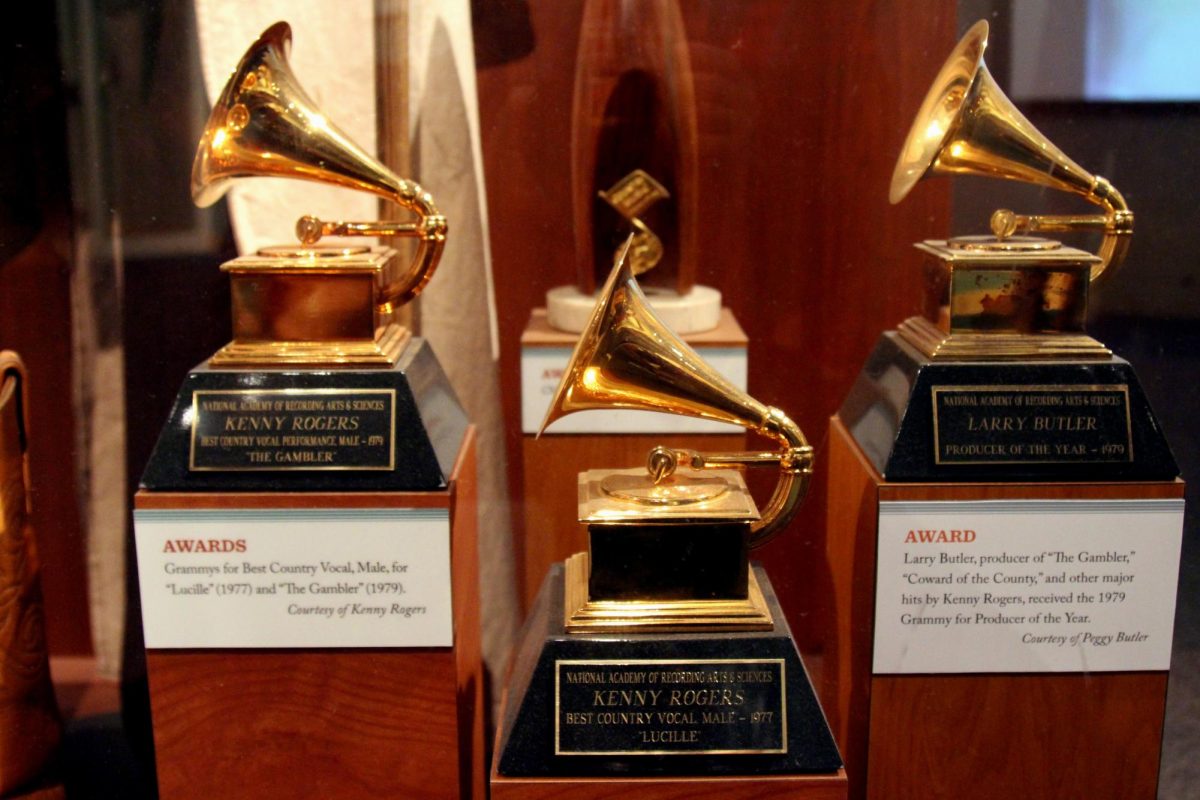 Grammy Awards are lined up and ready to be received by their winners. The 2025 Grammy's will be on Feb 2, 2025. (Courtesy of Wiki Commons)