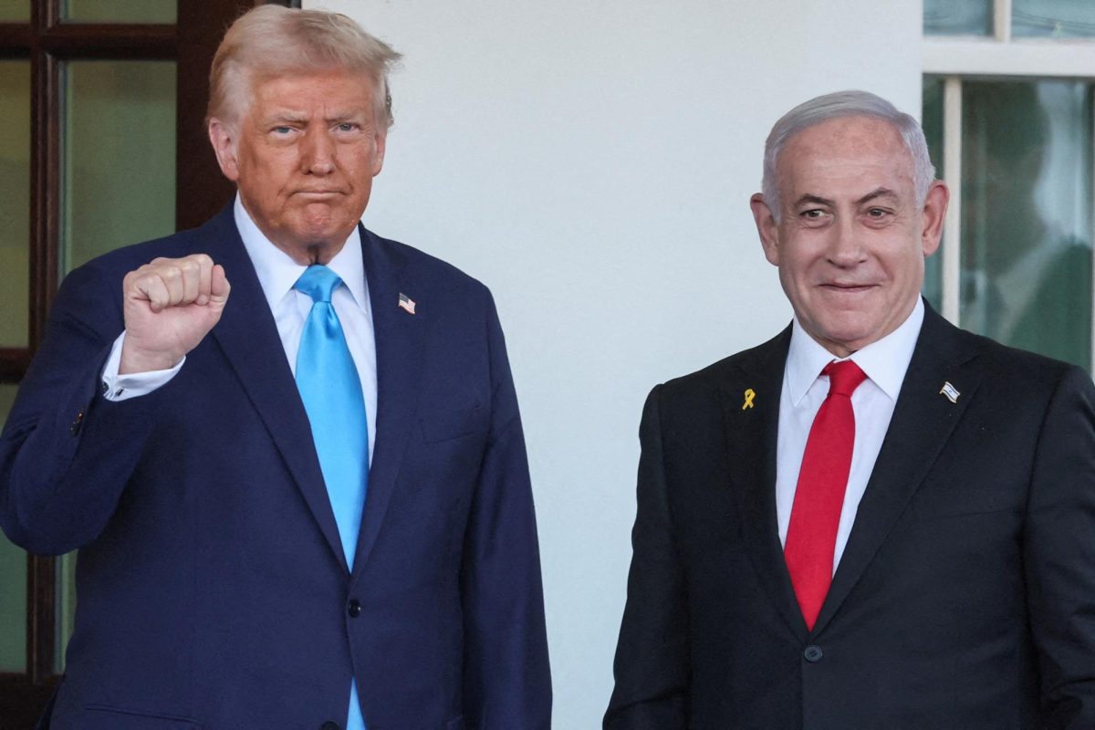 U.S President Donald Trump welcomes Israeli Prime Minister Benjamin Netanyahu at the entrance of the White House in Washington, U.S., February 4, 2025. On Feb. 4, Trump doubled down to relocate the Palestinians from the Gaza strip.