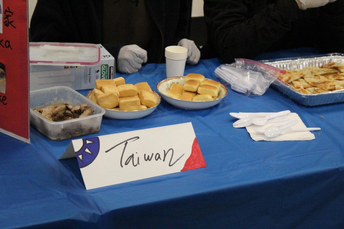 Traditional Taiwanese foods laid on the Taiwan table at International Night.