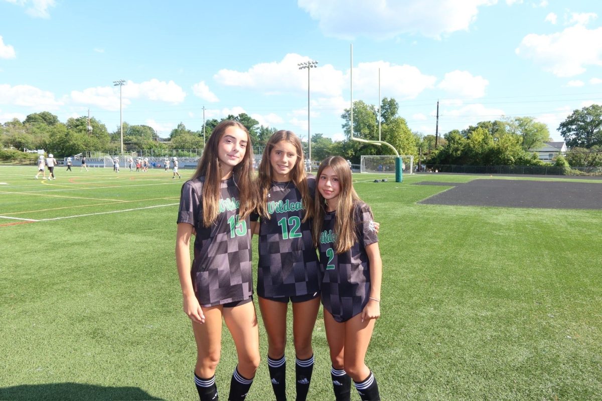 Freshmen soccer stars Malena Fabregat, Elena Dugan and Ella Amir pose for media day.  Entering their freshmen season side by side these girls are ready to make their mark on the high school pitch.