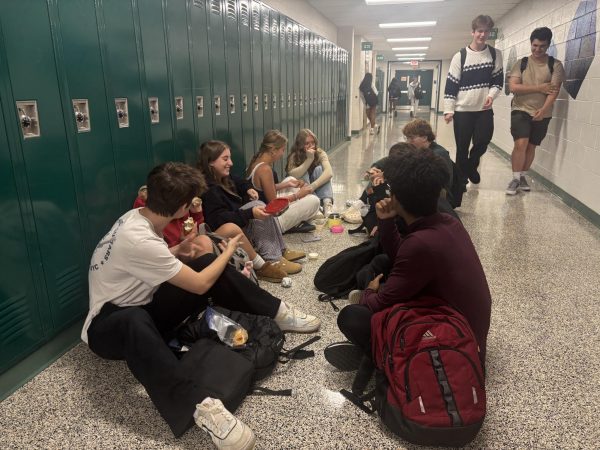 Students gather at lunchtime with their friends and discuss the events of the day.  High school students seem to stick to their allotted lunch spots. "We've been sitting in that spot since freshman year and we keep coming back," junior Misha Anderson said.