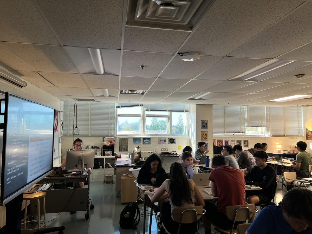 The AC runs unevenly across the building. In English teacher Alexia Remy's classroom, mornings and afternoons are hot, making it harder to teach while eight months pregnant.