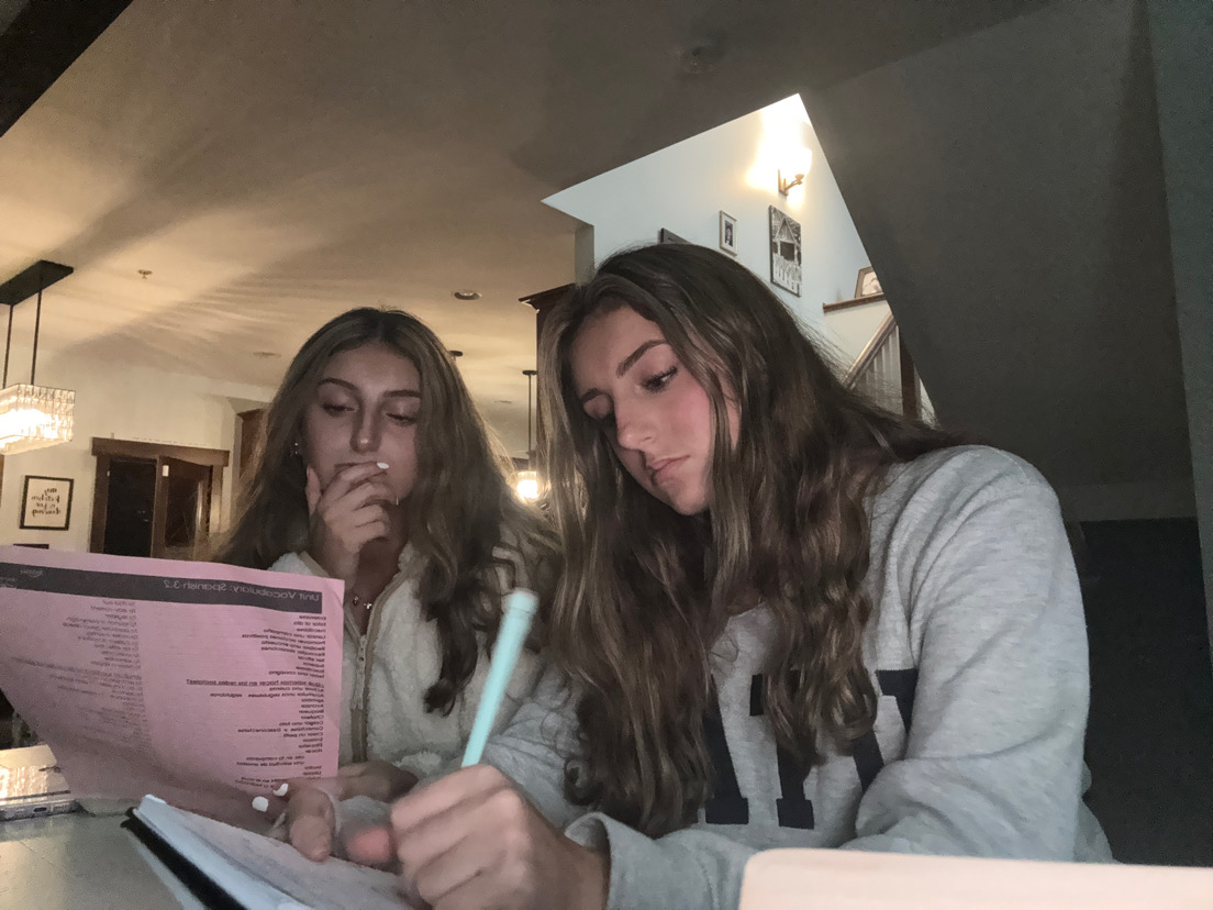The Diamond twins study together every night in order to prepare for the classes they share. Their favorite thing about being twins is being able to help each other out. (Courtesy Charlie Diamond)