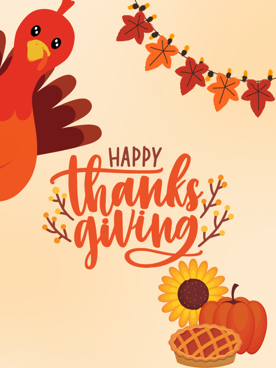 A turkey spread cheer as autumn leaves fall. Families and friends gather around to remember what they're thankful for.