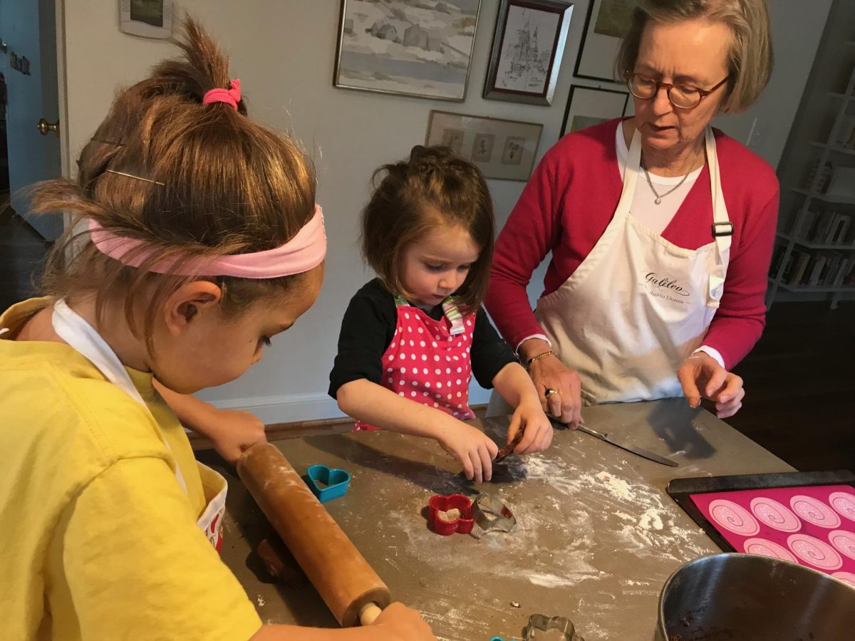 Katharina Matro's daughters prepare the dough for Pfefferkuchen with their grandmother in 2017. The preparation for cookies like Pfefferkuchen can take weeks so they try to start in November. (Courtesy Katerina Matro)