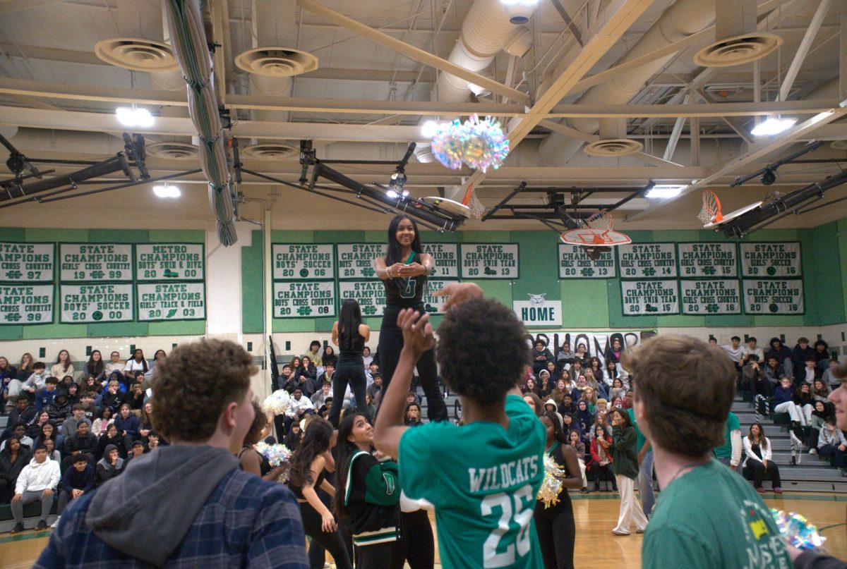 During a snowy Friday afternoon, WJ students packs the main gym in three different periods for the annual winter pep rally. Each pep rally concluded with a grade-level competition where participants threw a pom-pom into a "hoop."