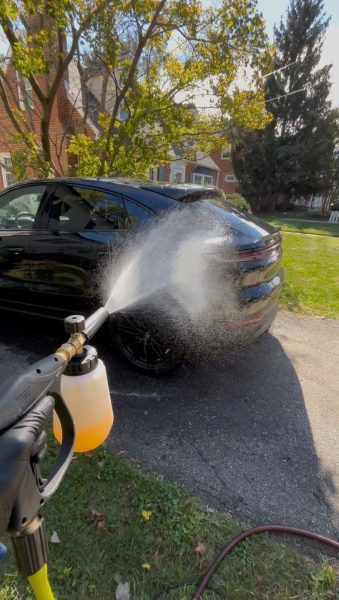 The WynGate Washers use their high efficiency tools to complete a car detail in a quick manner. Washing cars has been profitable for the company. (Courtesy Alessandro Galdzicki)