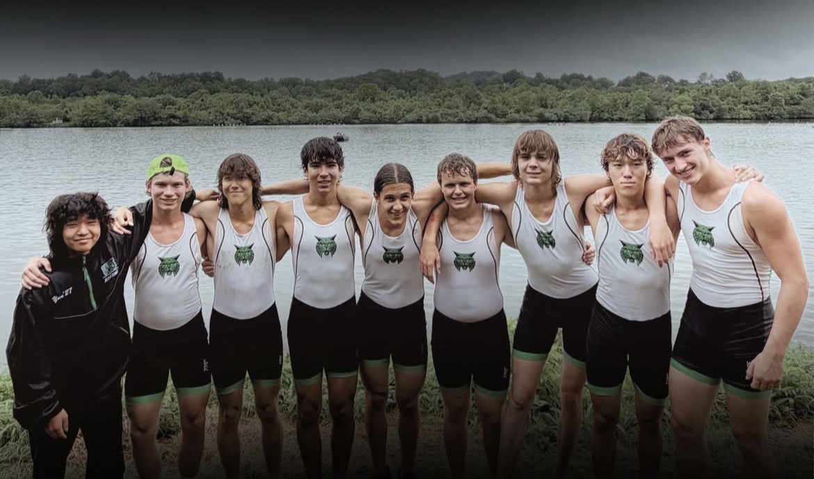 The Boys Junior 8 poses for a picture after their first race in the 2026 Scholastic National Rowing Championship Regatta. They went on to win their next semi-finals race and make it to the Grand Finals. They are currently ranked 6th in the nation. (Courtesy WJ Cre)